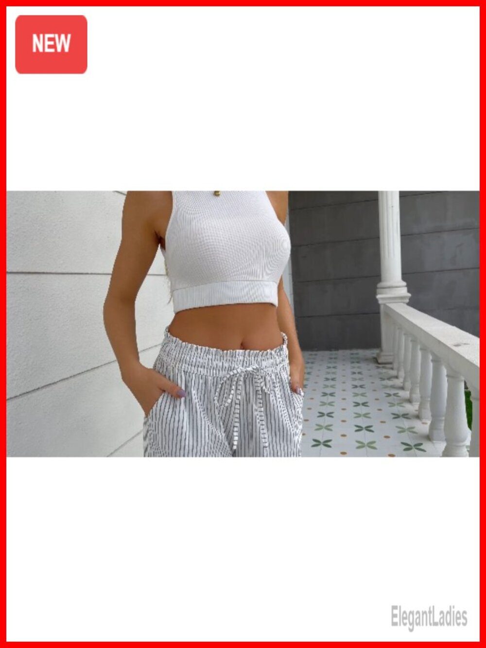 Womens Linen Capri Pants Wide Leg High Waisted Drawstring Casual Cropped with - Picture 5 of 6